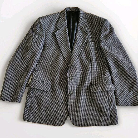 Savile Row Blazer Men US 46 Brown Tweed Wool Alpaca Lined 2B Ventless Vtg FLAWS - Picture 9 of 16